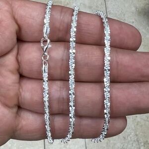 Giani Bernini Sterling Silver Sparkle Link Chain 20 Inch